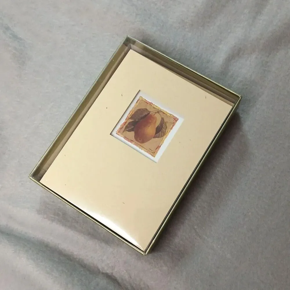 Creative Papers Vtg 2002 Note Cards by C.R. Gibson Boxed 2 Box Set 22 Pear Lily